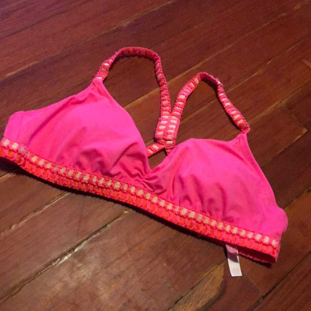 Victoria's Secret Neon Nectar Crochet Teeny Triangle Swim Top Med